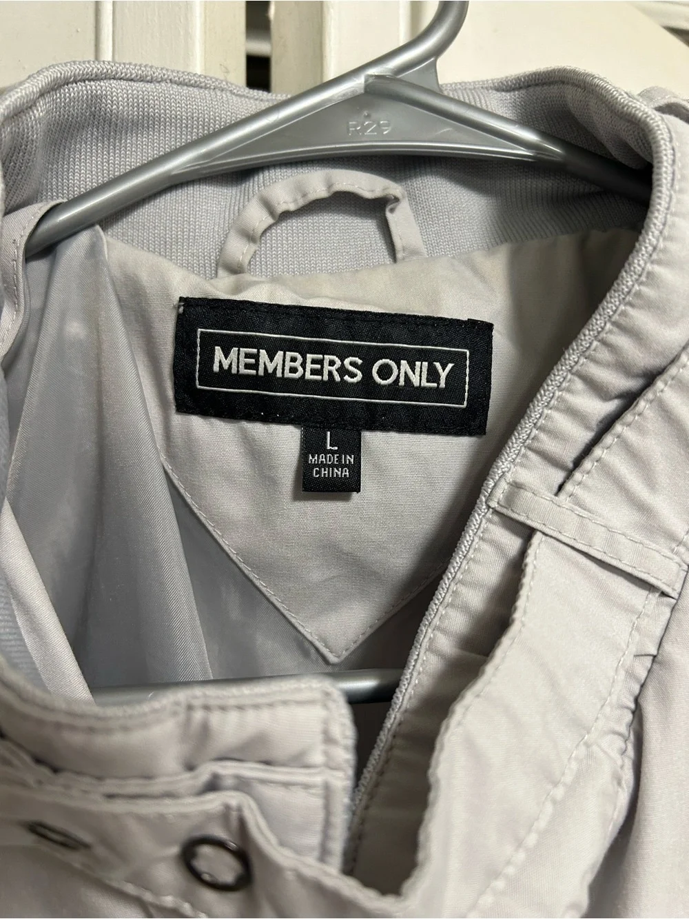 Members Only Light Gray Men's Bomber Jacket Vintage